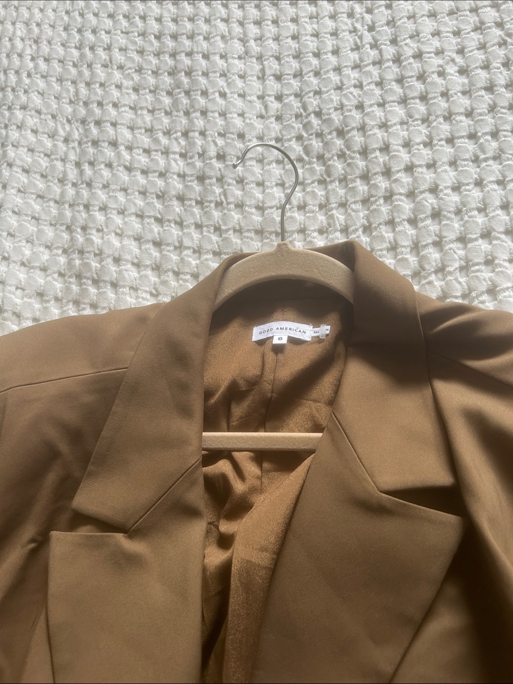 Good American Camel/Tan Blazer Jacket - Notch Lapel Suit Coat very oversized